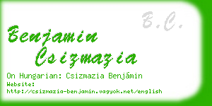 benjamin csizmazia business card