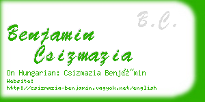 benjamin csizmazia business card